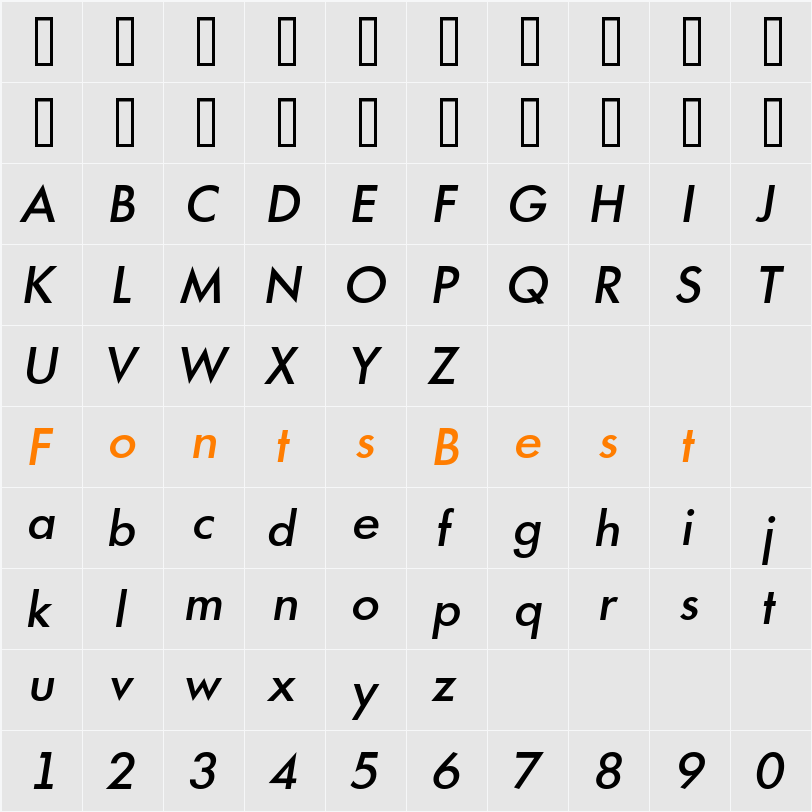 a_FuturicaMedium Character Map