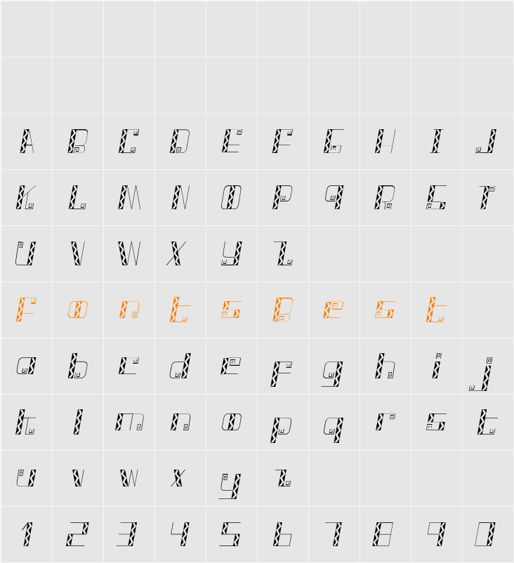 Tapis Character Map