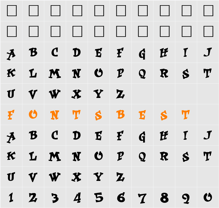 RockArt Character Map