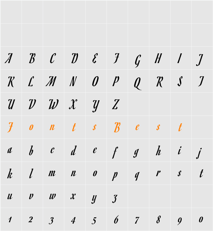 Romanesco Character Map
