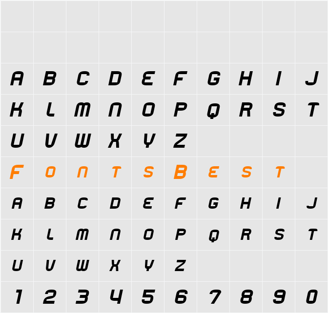 Rueck Character Map