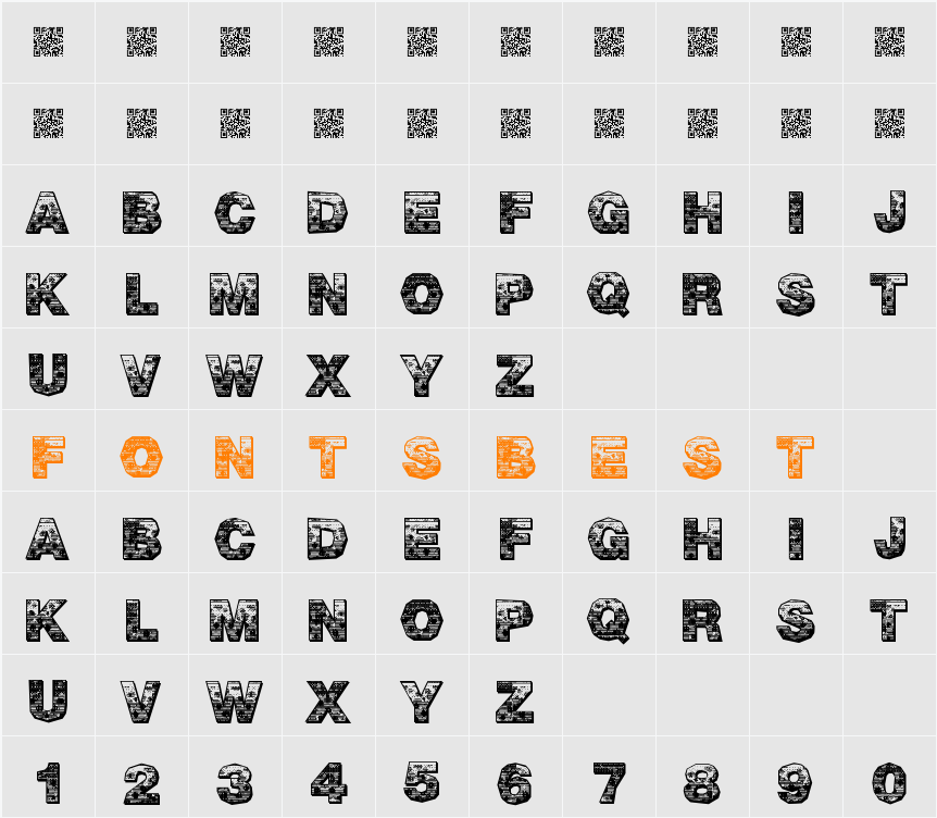 PixelHour Character Map