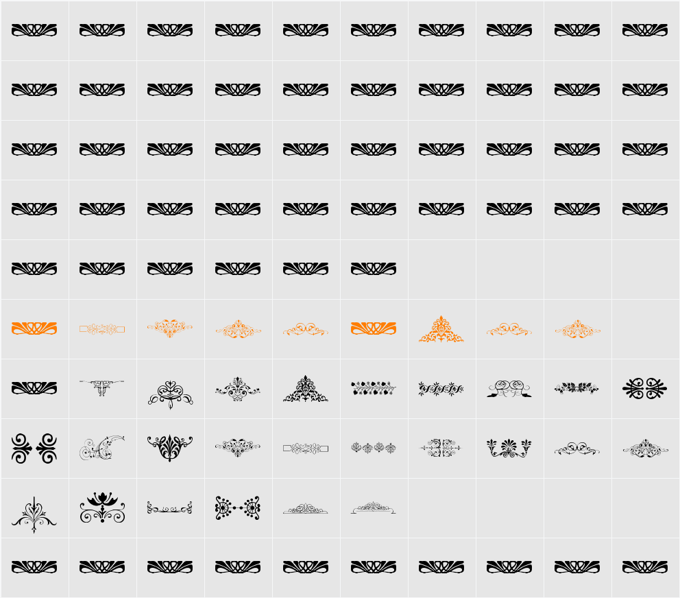 Vintage Decorative Signs 17 Character Map