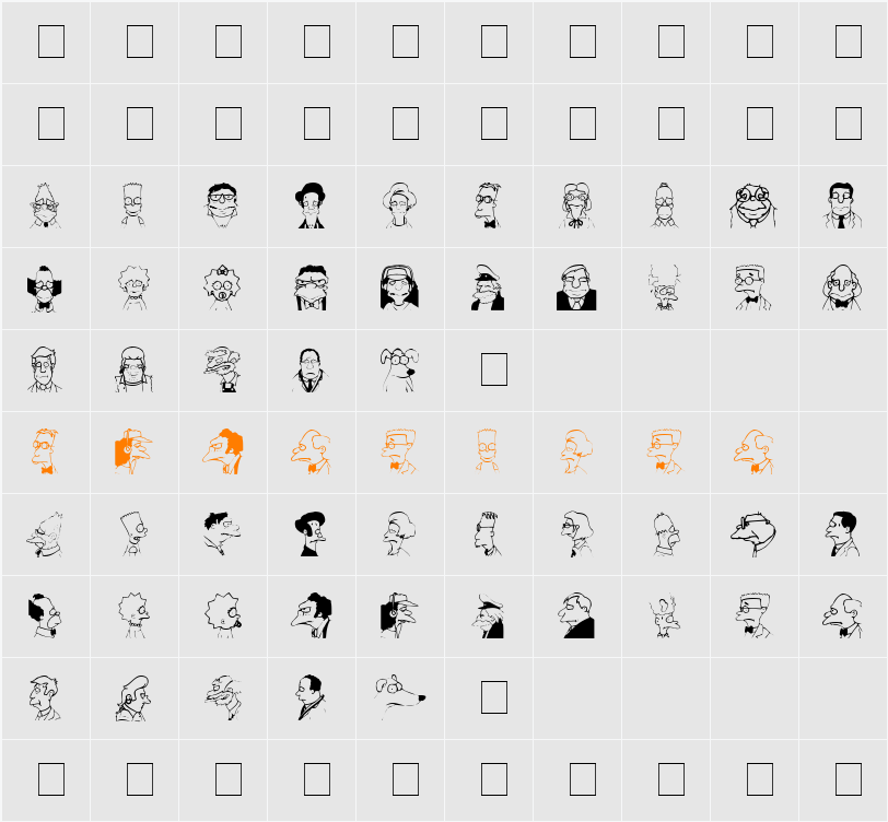 Springfield-MugShots Character Map