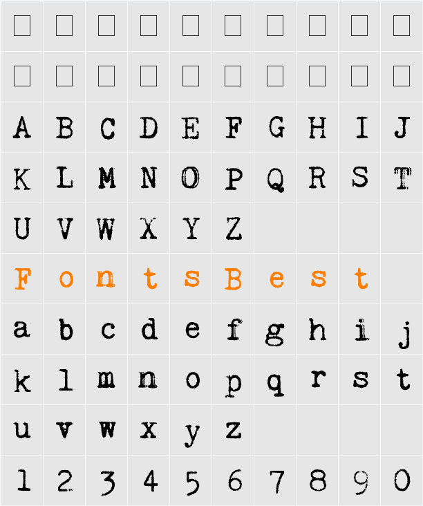 Kingthings Trypewriter 2 Character Map