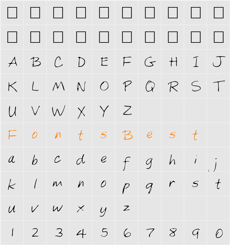 KylesHand Character Map