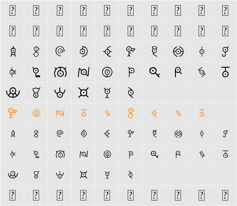 Unown Character Map