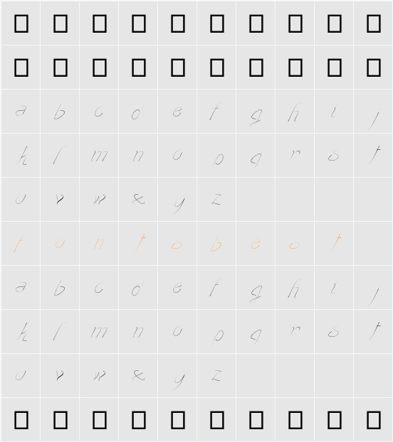 transient1 Character Map