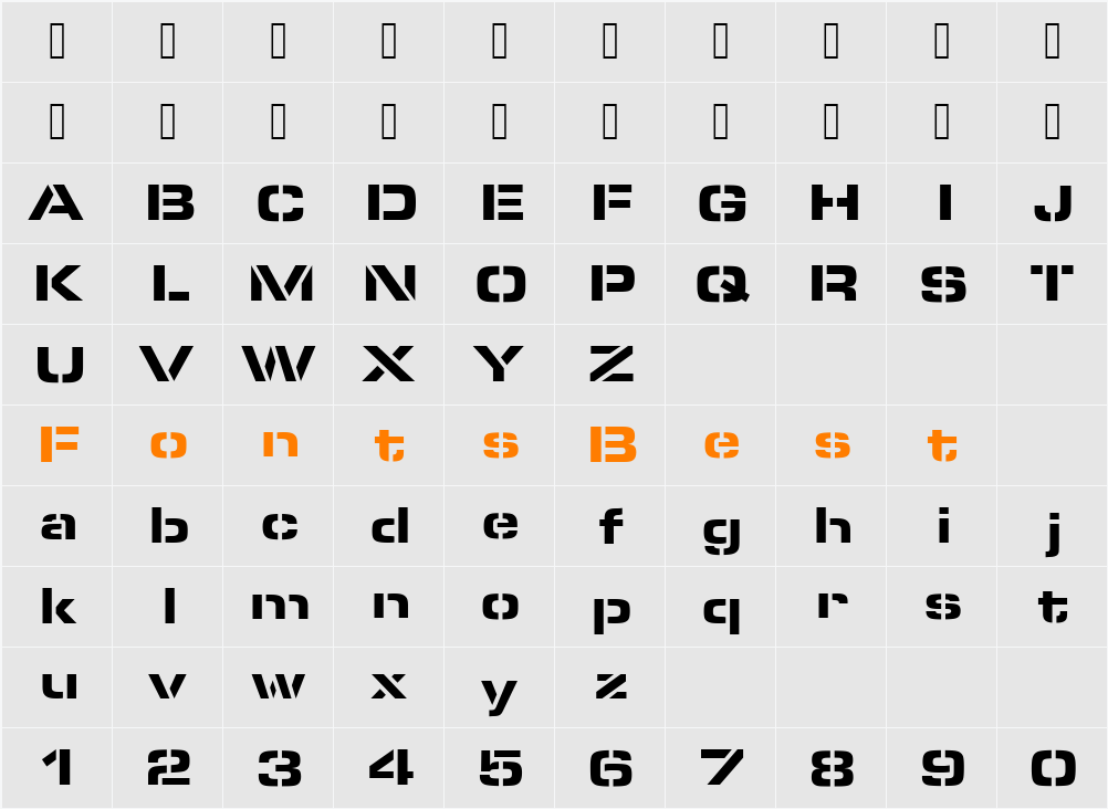 EurostileSteDBlaExt Character Map