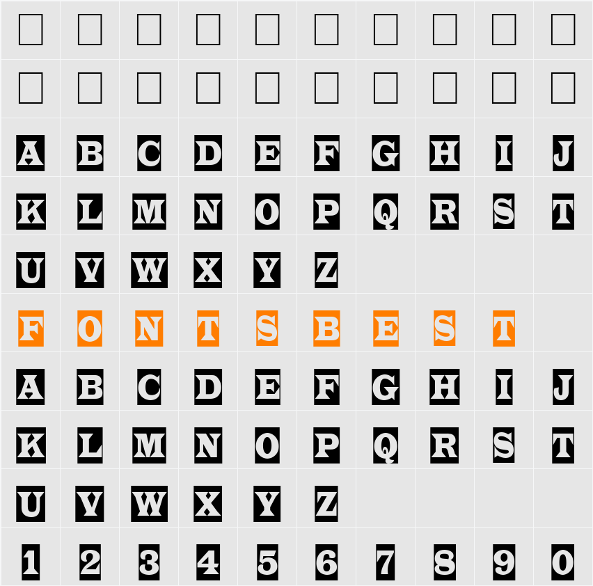 a_LatinoTitulCm Character Map