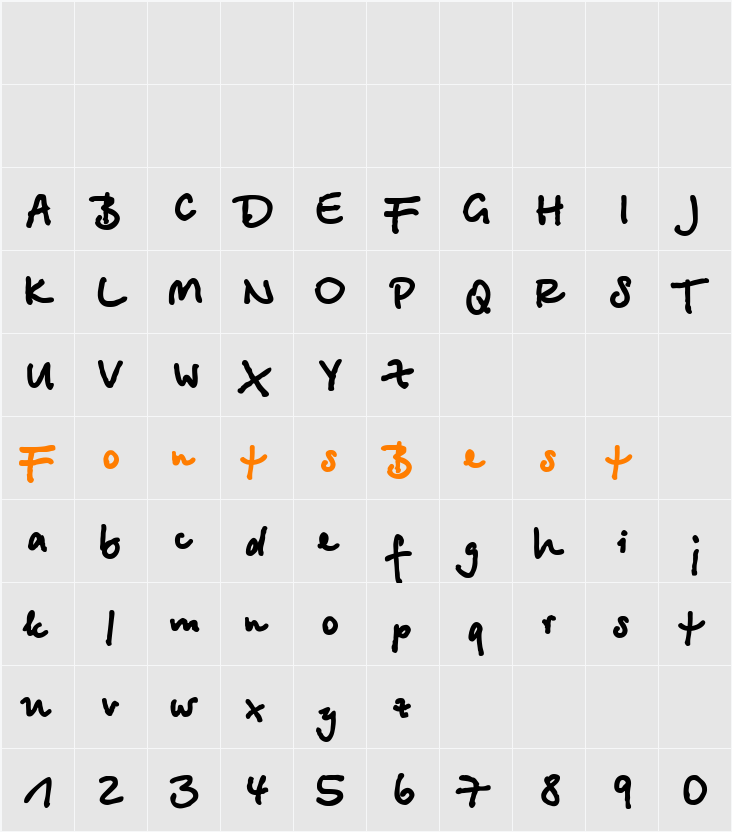BetinaScriptExtraC Character Map