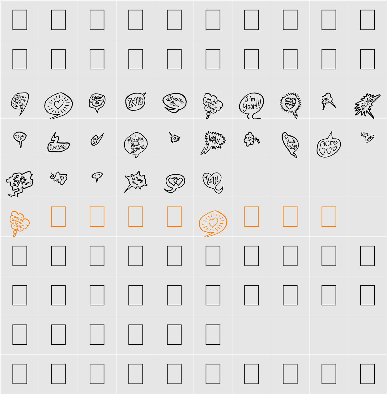 PS I love you Character Map