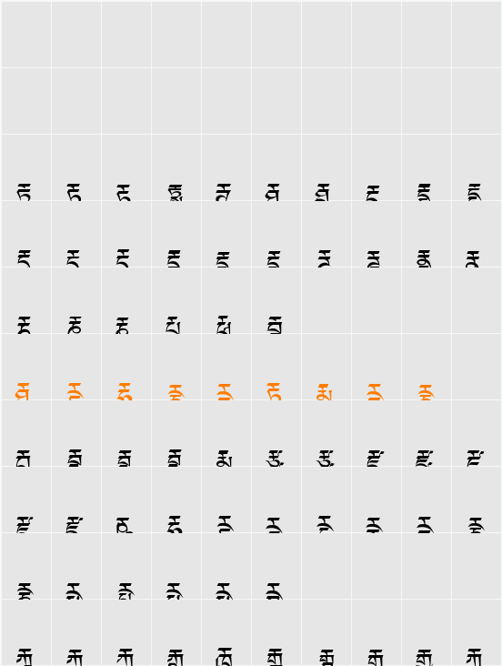 Dedris-f1 Character Map