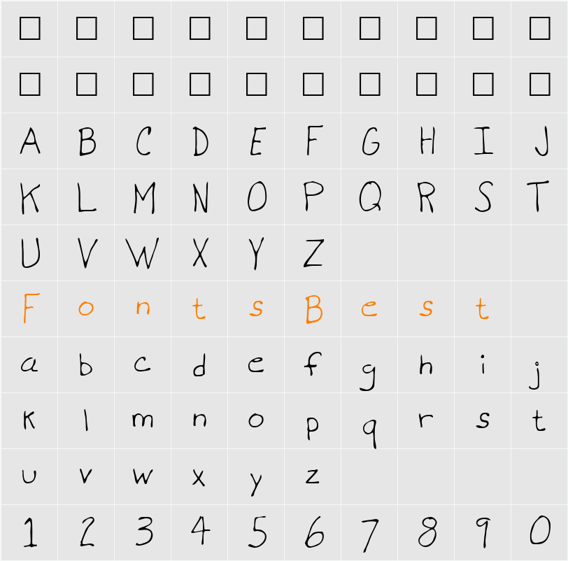 Nelson Character Map