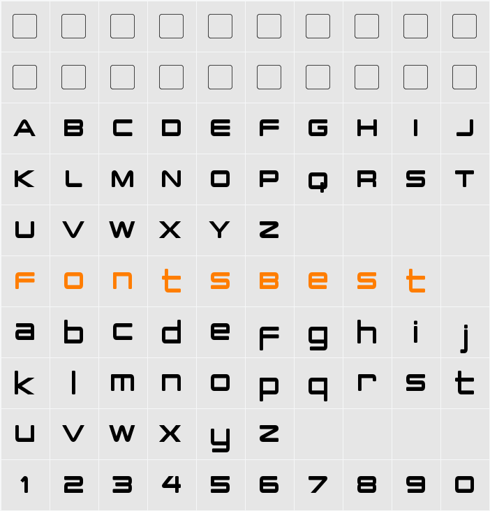 PCap Terminal Condensed Character Map