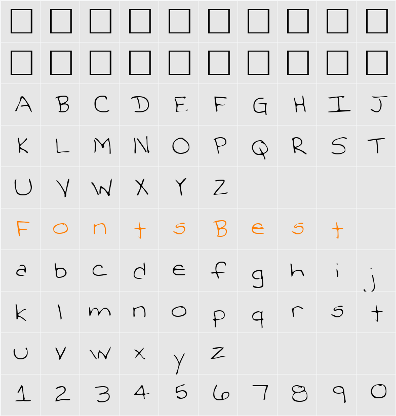 LEHN263 Character Map