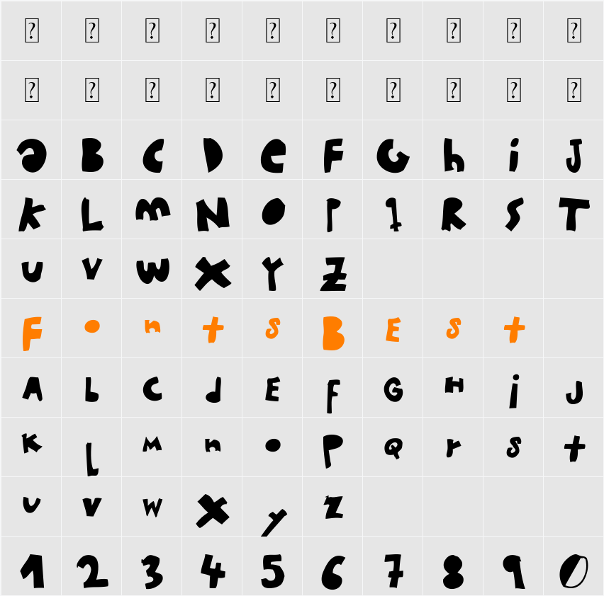 woodcutter MMXII Character Map