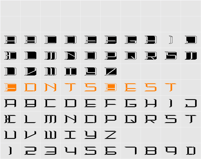 HighOrbit 2 Character Map