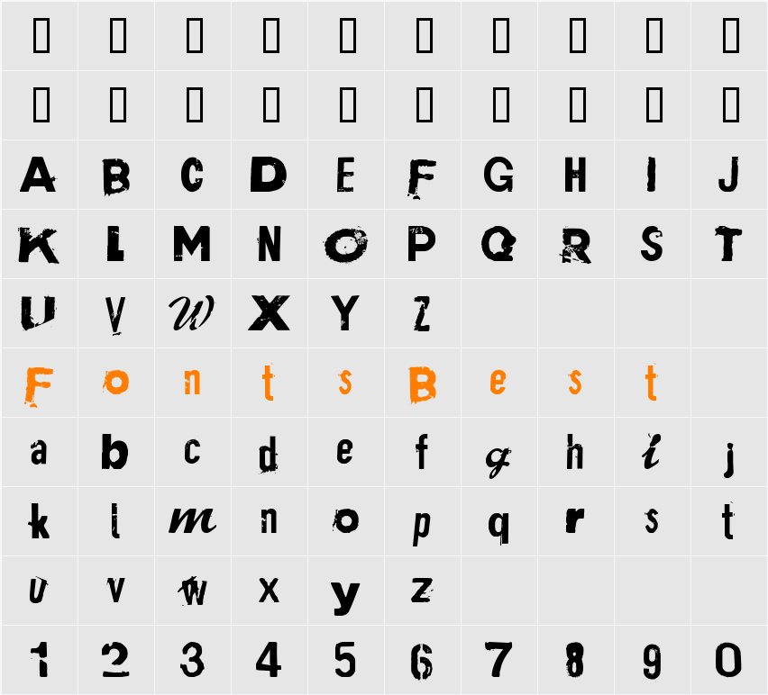 Plakken Character Map
