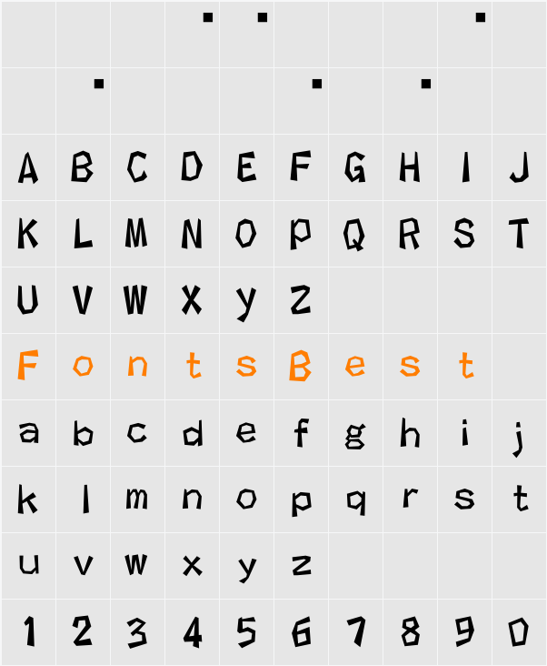 カクカク太字1 Character Map