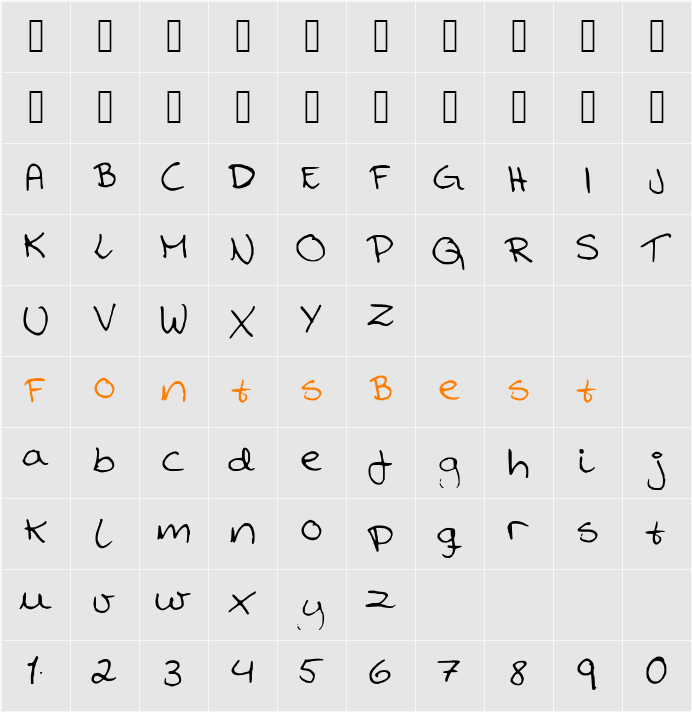 Kranne Character Map