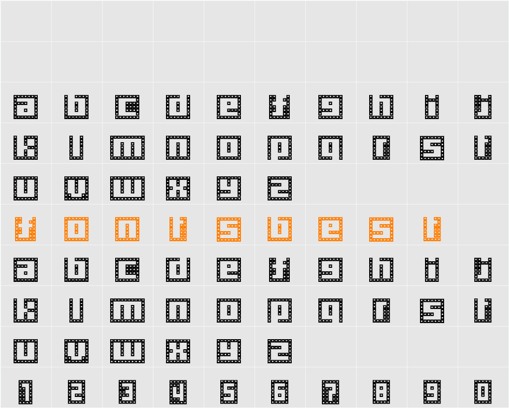 Vacarely Character Map