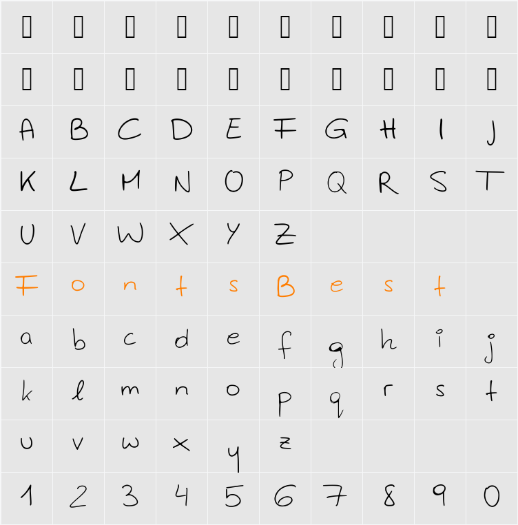 Vavont Character Map