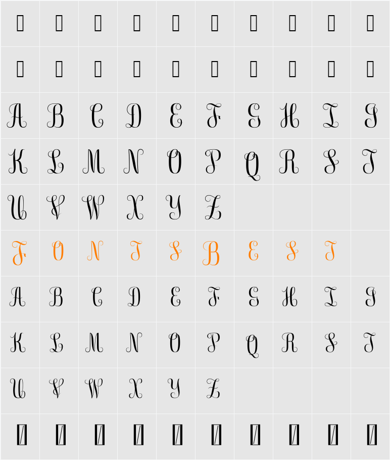 Free Monogram Beta Character Map