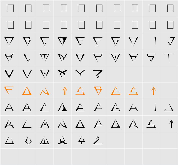 GlOrY Character Map