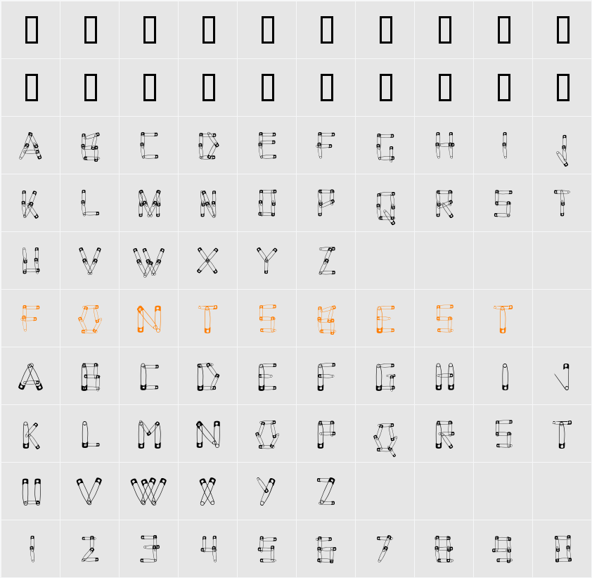 SafetyPinned Character Map