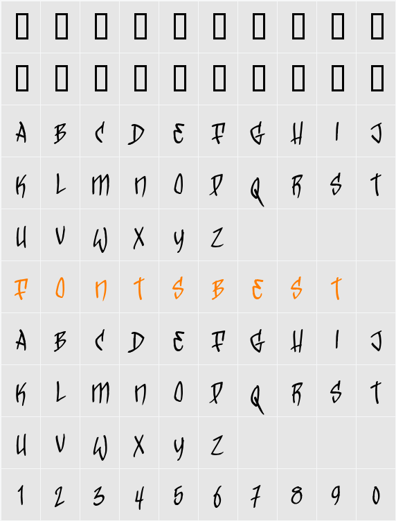 TrickTag Character Map
