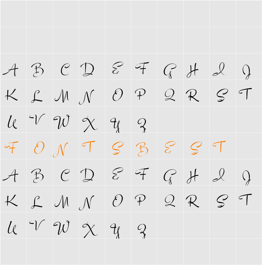LucyScriptCapitals Character Map