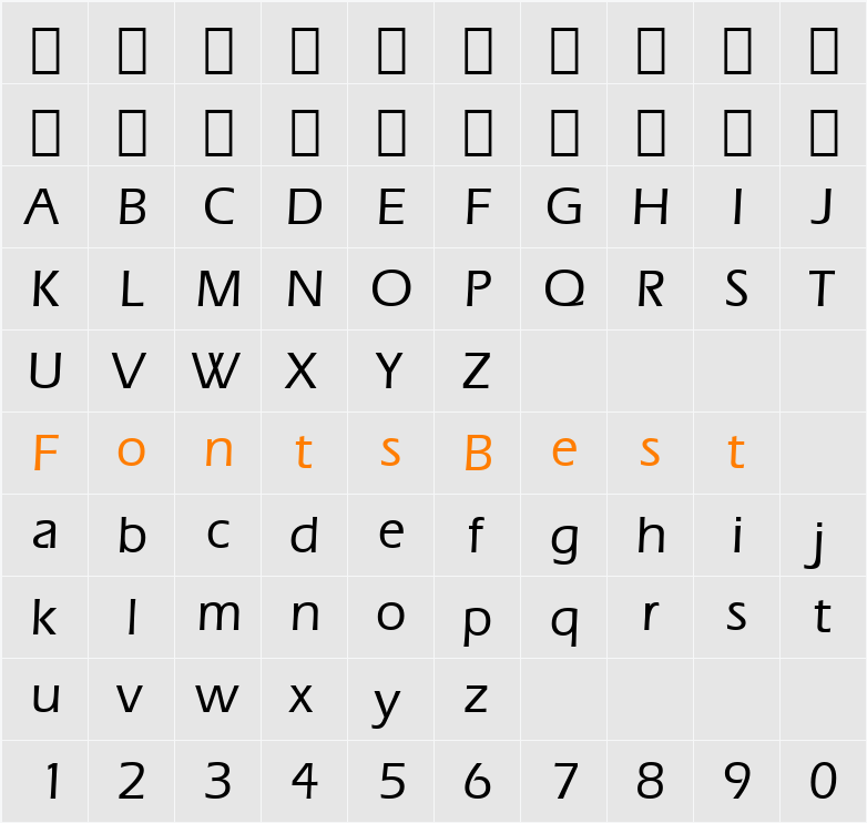 038-CAI978 Character Map