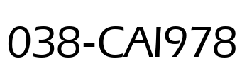 038-CAI978 Font Image