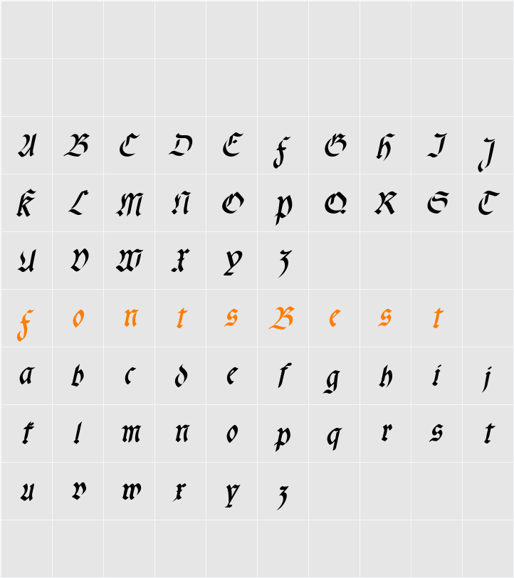 fracta Character Map
