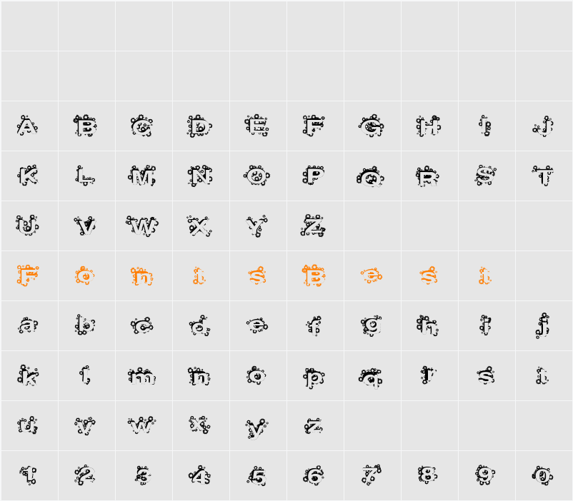 PaintBalls Character Map