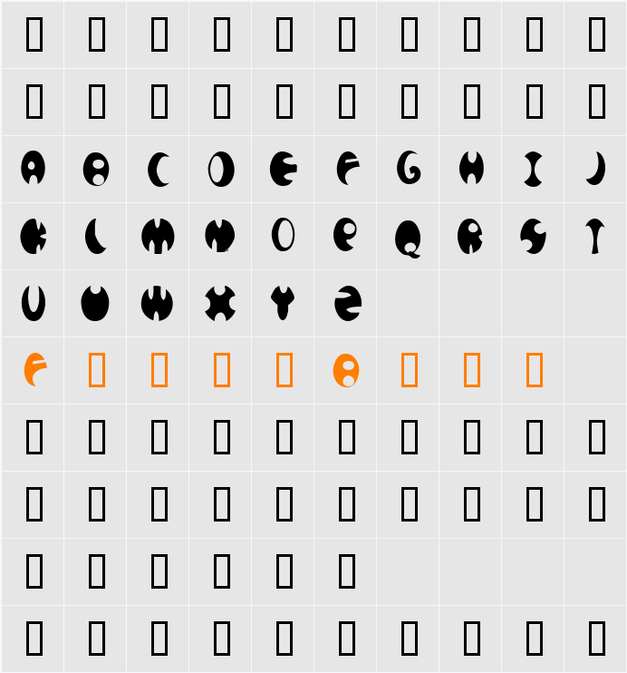 Phrosheen Character Map