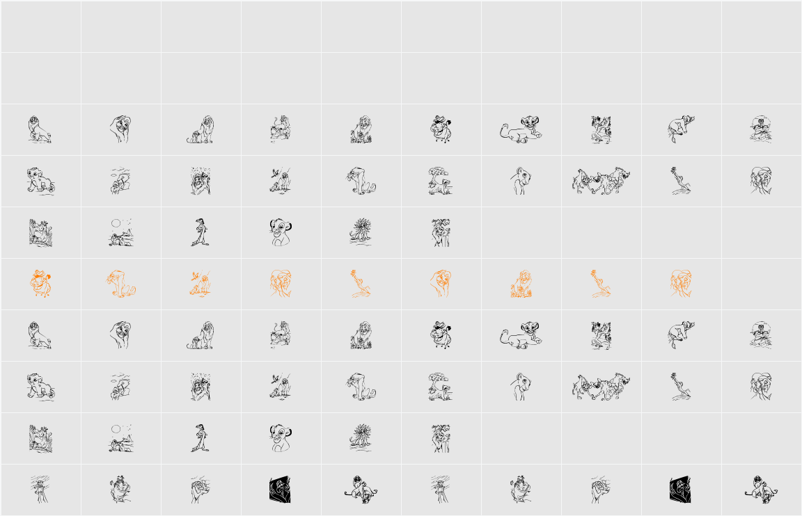King Lion Character Map