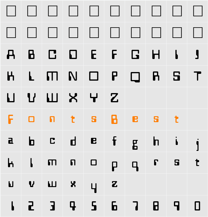 876-CAI978 Character Map