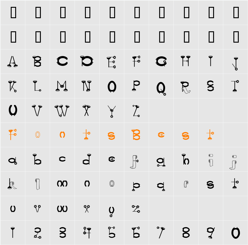 WaterCloset Character Map