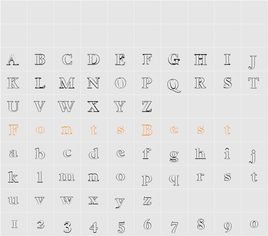 WilliamBeckerOutline-ExtraBold Character Map