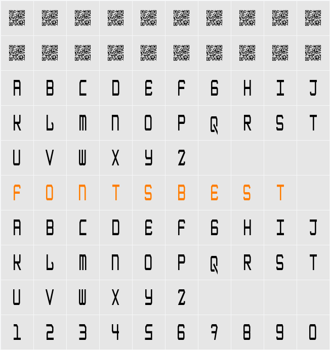 EpicenterBoldSkinny Character Map