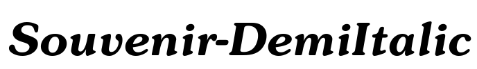 Souvenir-DemiItalic Font Image