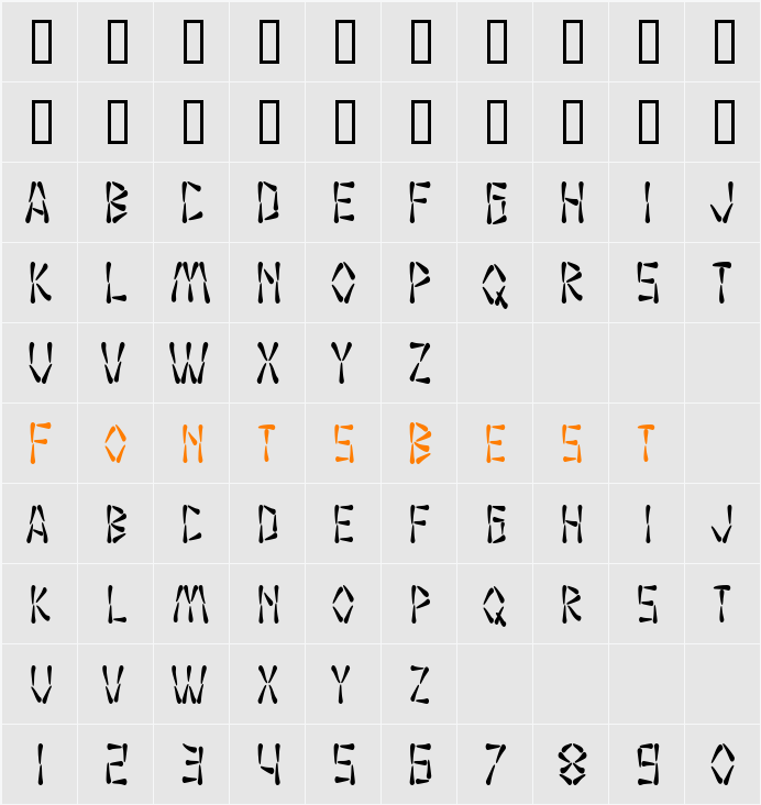 SF Wasabi Condensed Character Map