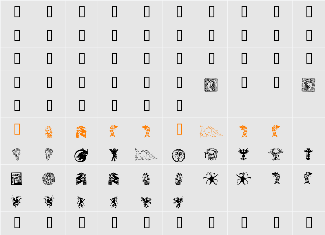 Devils and Dragons Character Map