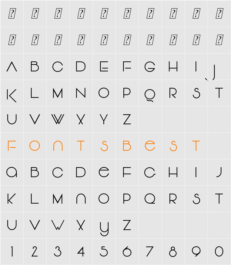 Vonique64 Character Map