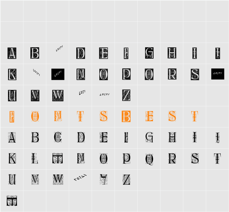 DelitschInitialen Character Map