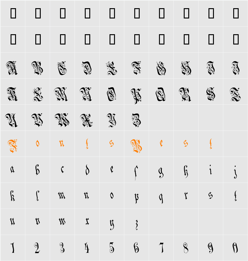 Trumpery03 Character Map