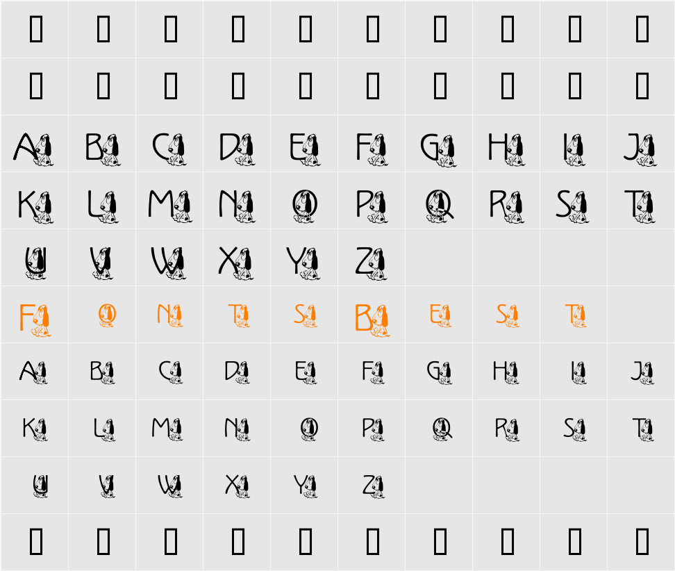 jnkpup1 Character Map
