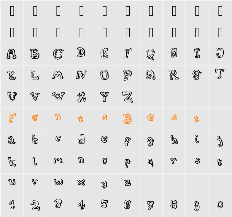 Turtleneck Character Map
